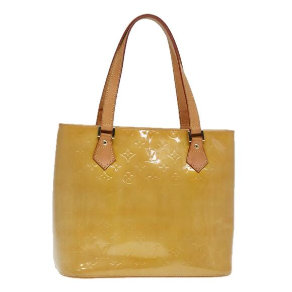 LOUIS VUITTON Monogram Vernis Houston Hand Bag Beige M91004 - Picture 1 of 16